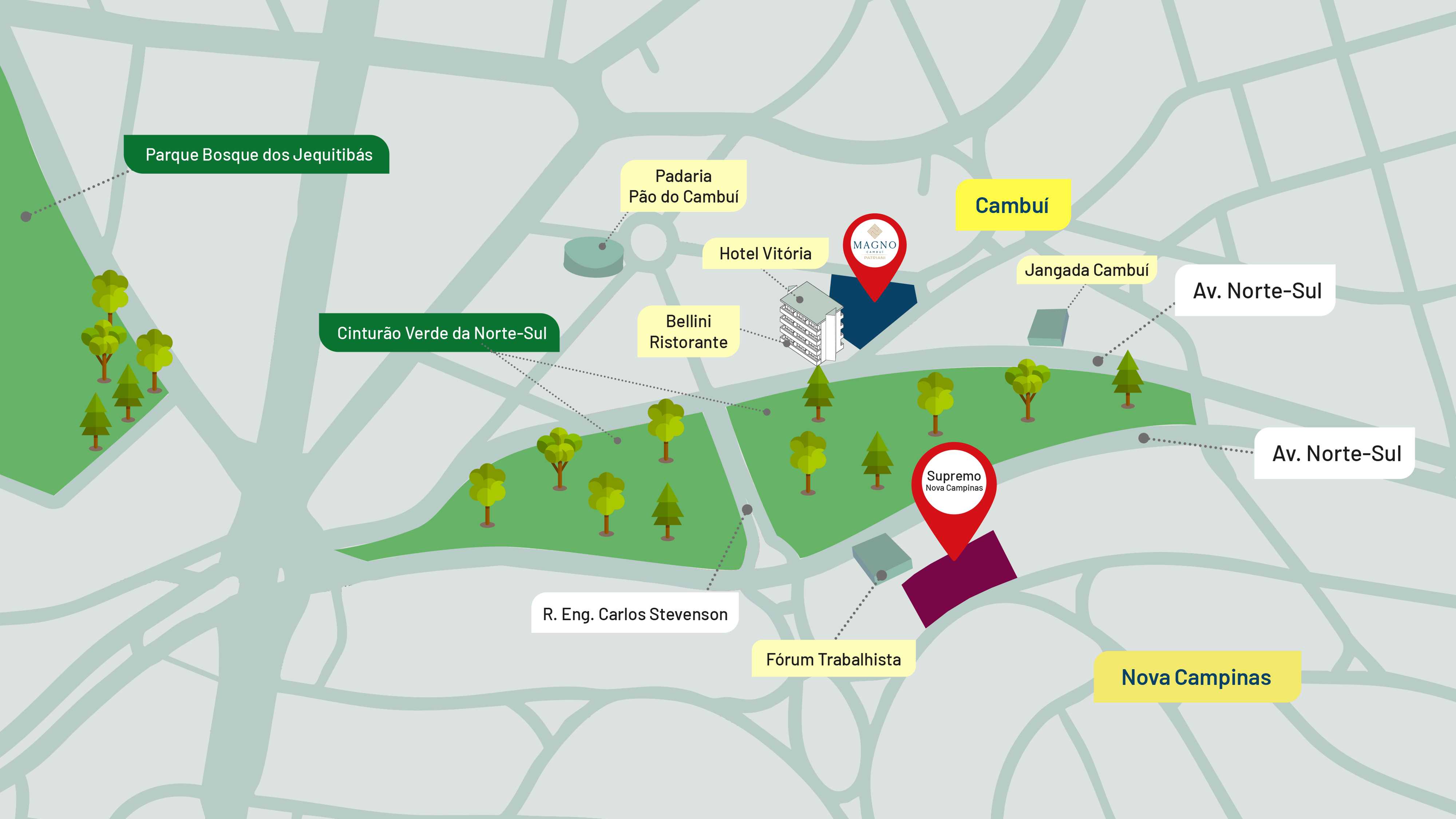 Mapa de localização do Supremo Nova Campinas
