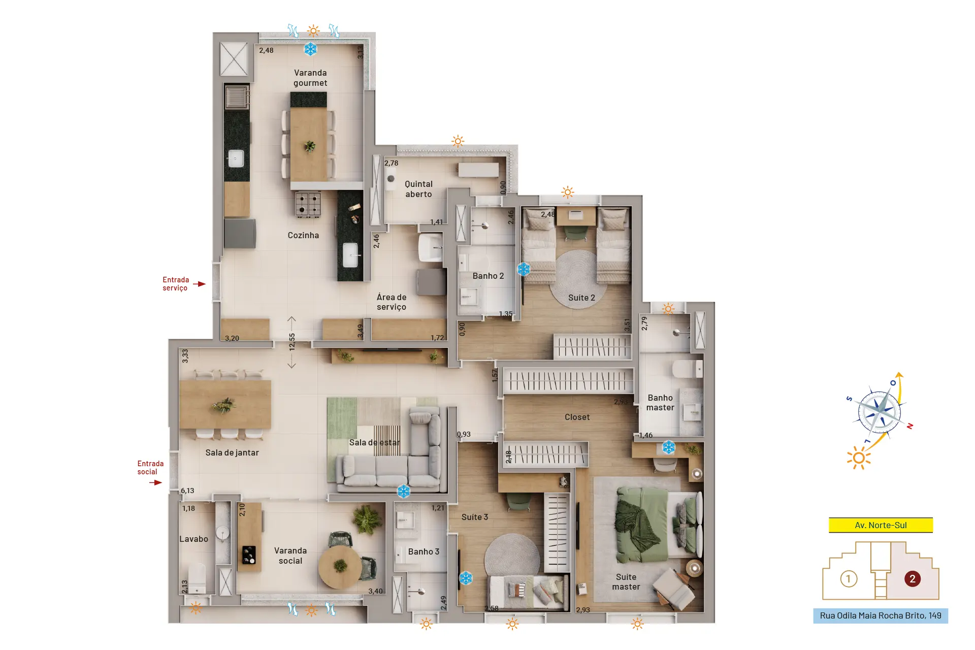 Planta do apartamento - Supremo Nova Campinas